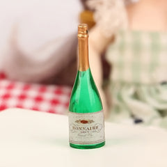 Dollhouse Accessories Pretend Play Bar Set Green Champagne Bottle & Ice Bucket