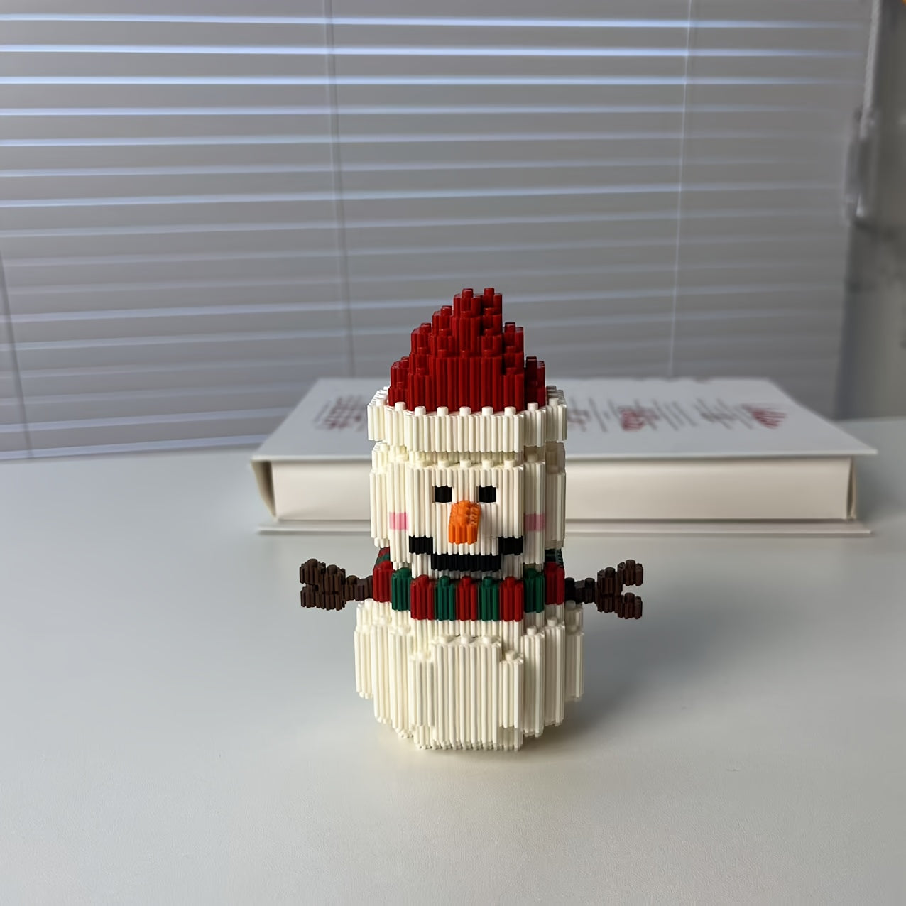 Charming Snowman Building Blocks Colorful Durable ABS Material