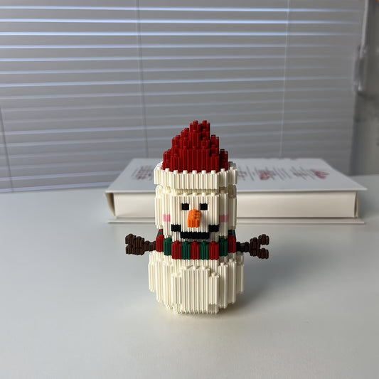 Charming Snowman Building Blocks Colorful Durable ABS Material
