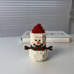 Charming Snowman Building Blocks Colorful Durable ABS Material