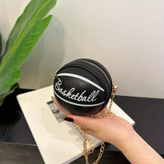 Small Basketball Ball Bag Zipper Crossbody Bag Women's Coin Purse