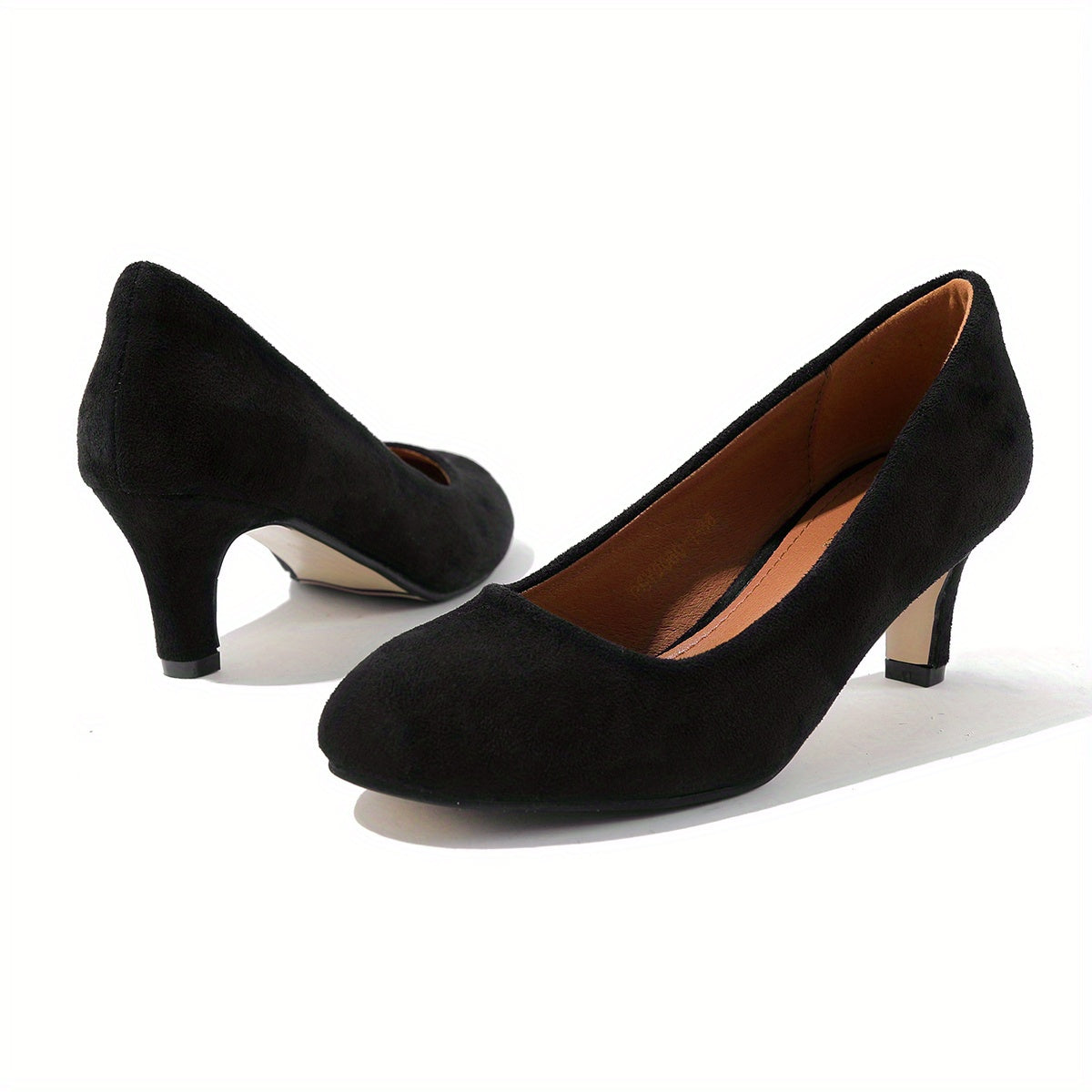 Women's Comfy Round Toe Slip On Pumps Low Heel Shoes