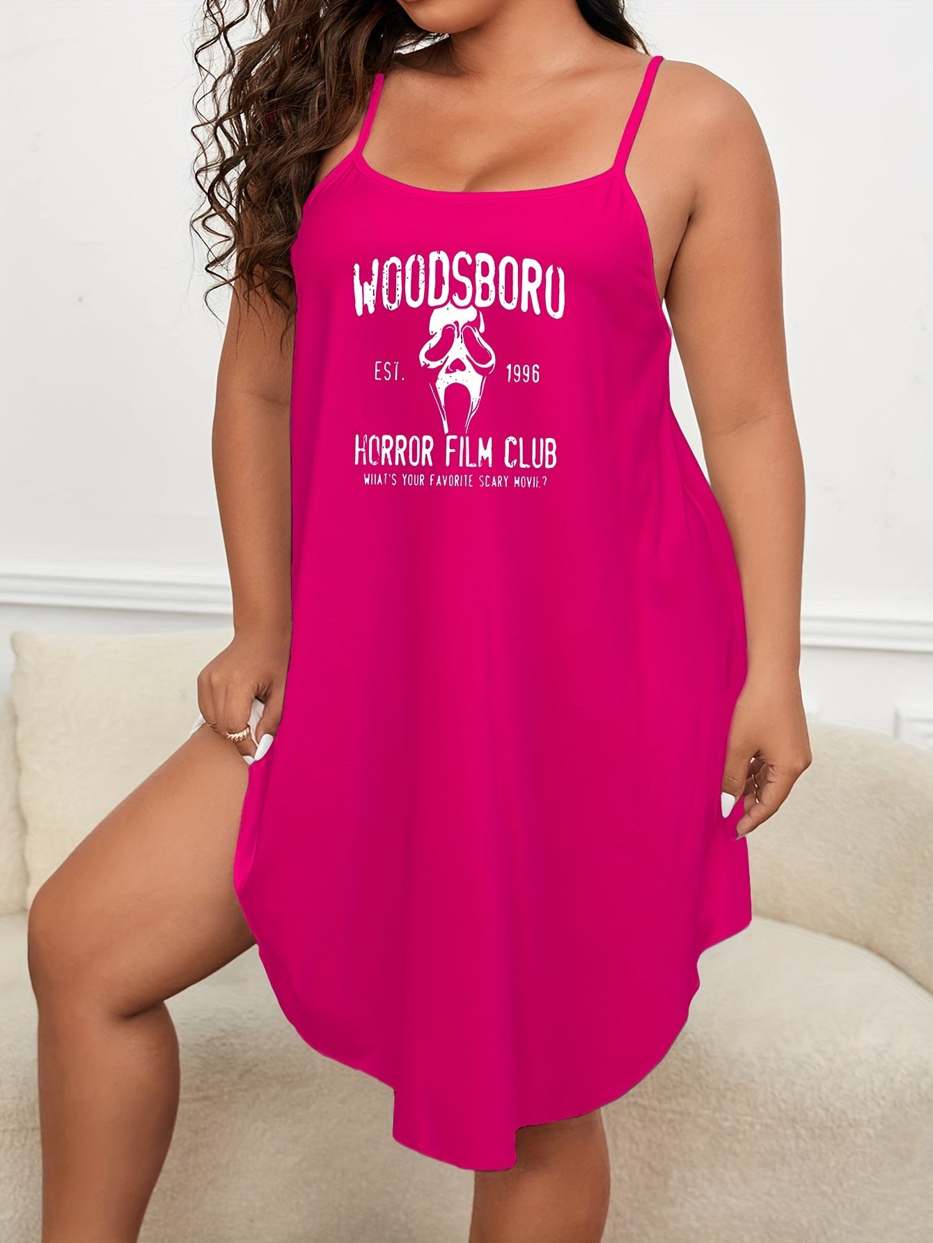 Halloween Lounge Dress Women's Plus Stretch Sleep Dress