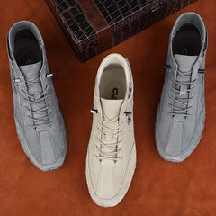 Men's Embossed Tiger Logo Lace-up Boots
