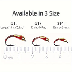 15pcs Brass Bead Head Flies for Trout Fishing Ice Fishing Fly