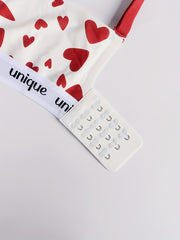 Heart Print Bra & Panties Lingerie Set Women's Underwear