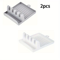 Kitchen Pot Cover Rack Countertop Storage Shelf Utensil Rest Spoon Tray