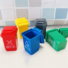 Dollhouse Mini Trash Can with Openable Lid - Cute Dollhouse Decoration