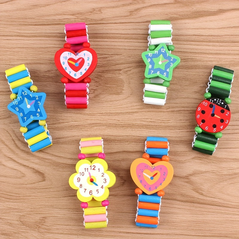 Cartoon Elastic Wooden Watch Wristbands - School Award Prize Gift