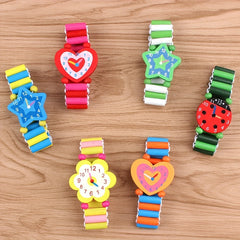 Cartoon Elastic Wooden Watch Wristbands - School Award Prize Gift