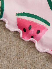 Watermelon Print Pajama Set Cami Top & Shorts Women's Sleepwear