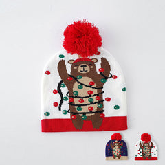 Bear Lantern Fur Ball Knitted Hat for Valentines
