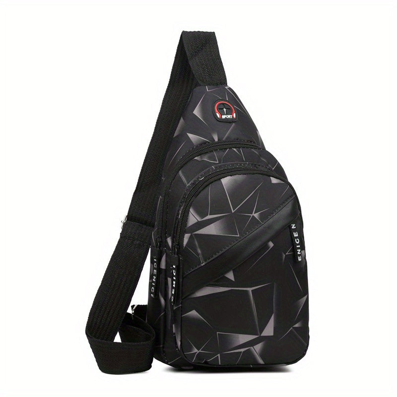Geo Pattern Sling Bag Lightweight Crossbody Chest Purse