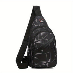 Geo Pattern Sling Bag Lightweight Crossbody Chest Purse