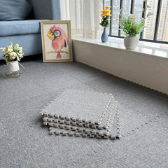 6pcs Linen Floor Mat Bay Window Mat Seat Mat Square Interlocking Carpet