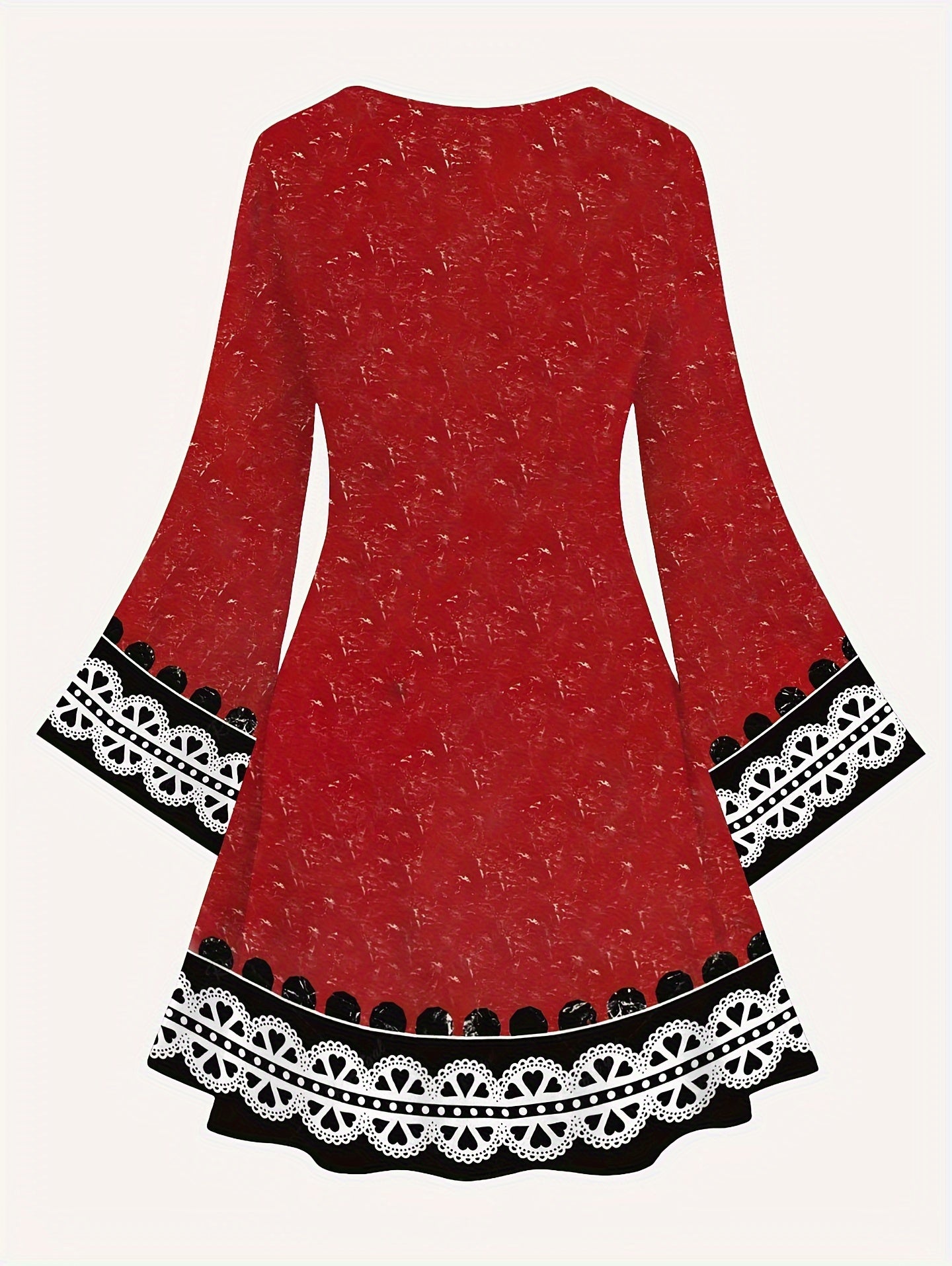 Colorblock Snowman Print Long Sleeve Dress