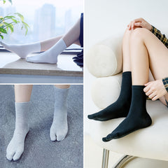 Solid Flip Flop Socks Toe Separated Two Finger Socks Women's Stockings