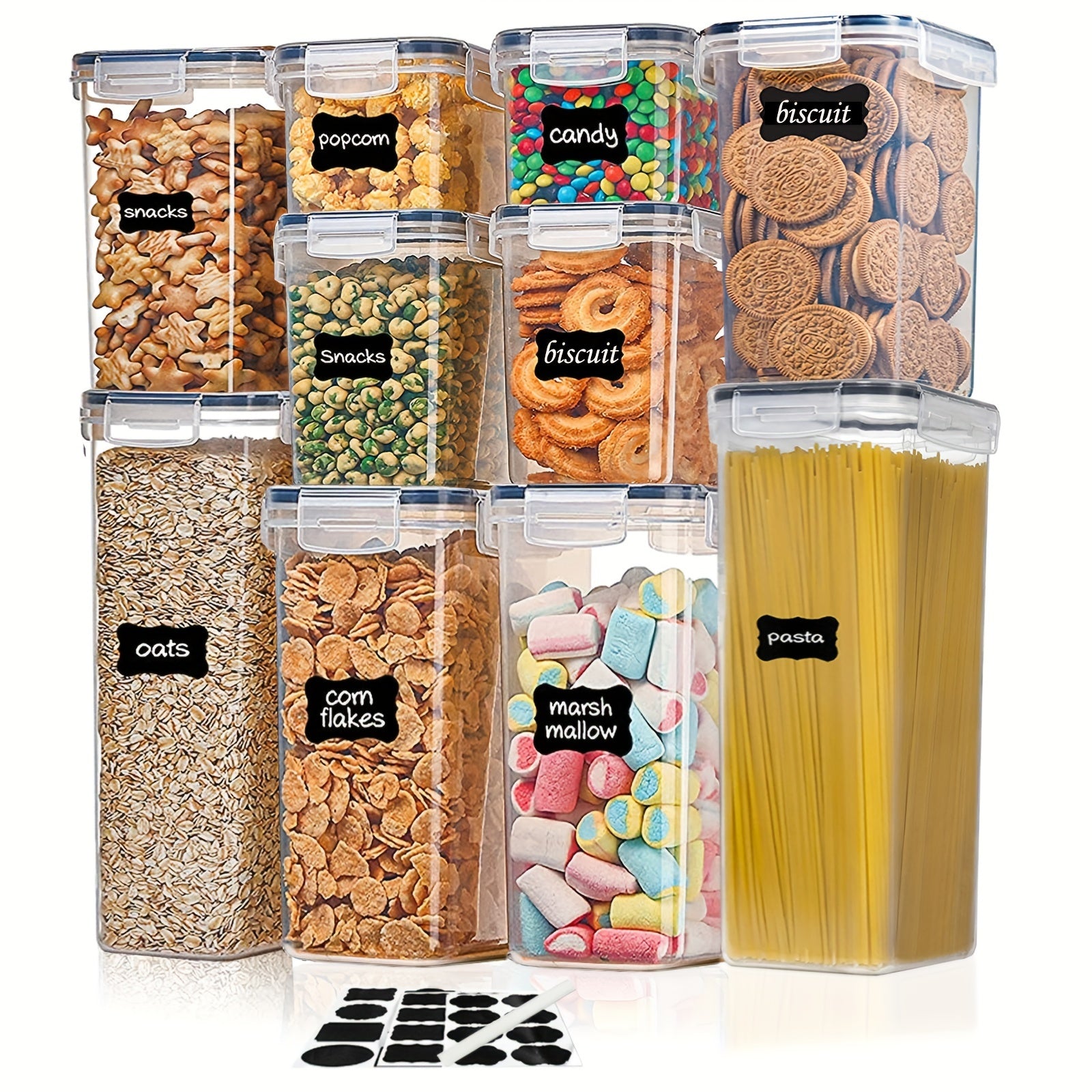 10pc Airtight Food Storage Containers BPA-Free for Pasta Flour