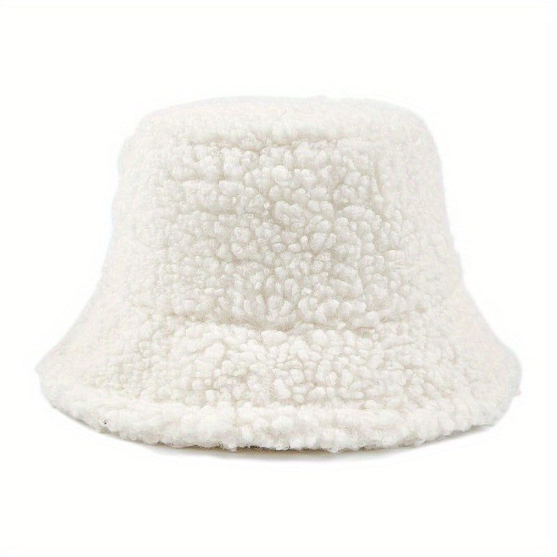 Vintage Bucket Hat Faux Fur Winter Warmer Fisherman Cap