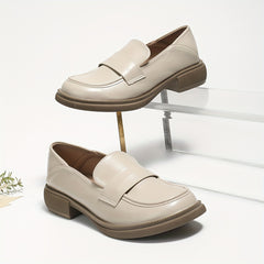Women's Round Toe Loafers Soft Sole Chunky Shoes