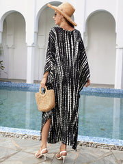 Boho Dress Women's Plus Tie Dye Batwing Sleeve V Neck ...