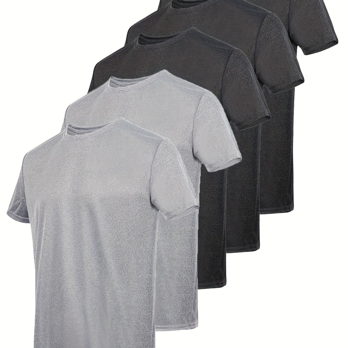 5pcs Men's Breathable Quick Drying Workout T Shirt Stay Comfortable