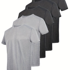 5pcs Men's Breathable Quick Drying Workout T Shirt Stay Comfortable