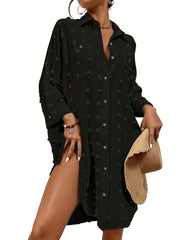 Split Pocket Beach Shirt Cover Up Women's Swimwear