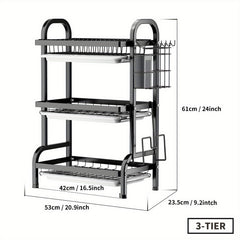 3 Tier Dish Drying Rack with Cutlery Holder