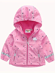Toddler Girl's Waterproof Windproof Hooded Jacket