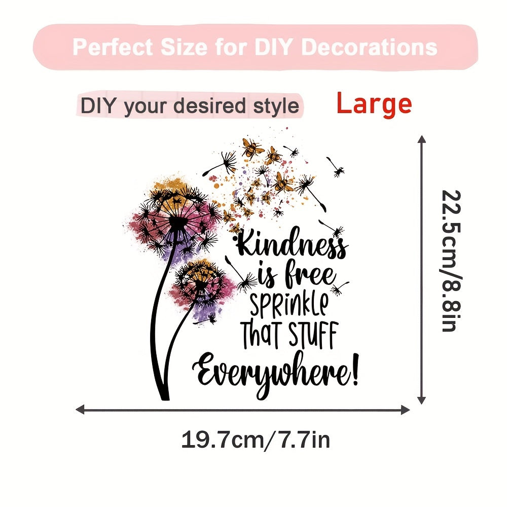 Bee Floral Nature Iron On Decal Patches Heat Transfer Stickers DIY Appliques
