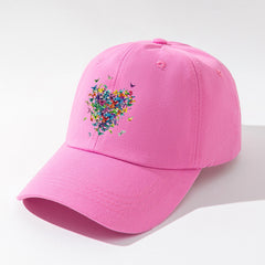 Heart & Butterfly Print Baseball Cap Women's Lightweight Casual Sun Hat