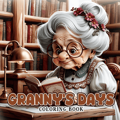 Deluxe Edition Vibrant Granny Adult Coloring Book 22 Pages 20x20cm