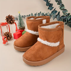Boys' Non-Slip Snow Boots Soft Warm Plus Fleece Slip On Boots