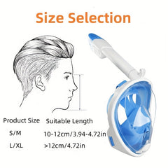 Silica Gel Full Face Snorkel Mask for Adults Anti Fog Anti Leak