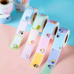 Cartoon Name Stickers Roll, Waterproof & Tear-resistant