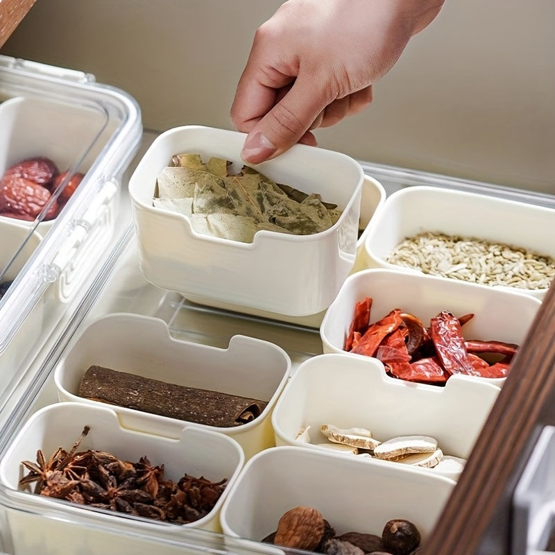 Grid Seasoning Box with Lid for Spice Storage Perfect for Apartments