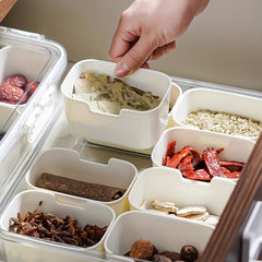Grid Seasoning Box with Lid for Spice Storage Perfect for Apartments