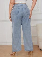 High Rise Loose Fit Straight Leg Jeans