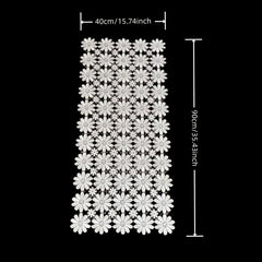 Vintage Daisy Lace Table Runner Floral Fabric TV Cabinet Dust Proof Cloth