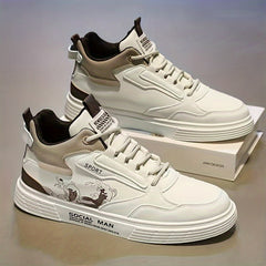 Men's Non-Slip Casual Skate Shoes with Microfiber Leather Uppers