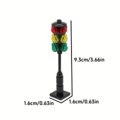 2pcs Traffic Light and Railway Scene Building Blocks Gift