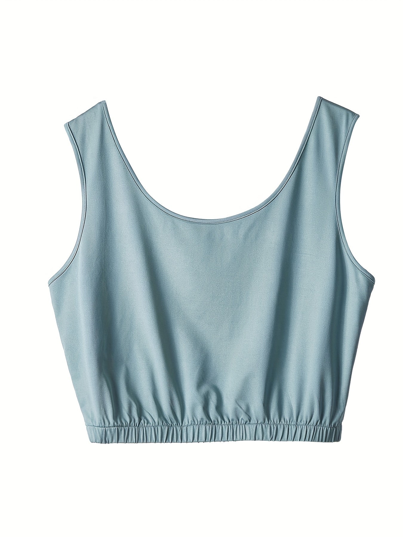 Solid Crop Tank Top & Tie Front Joggers Set