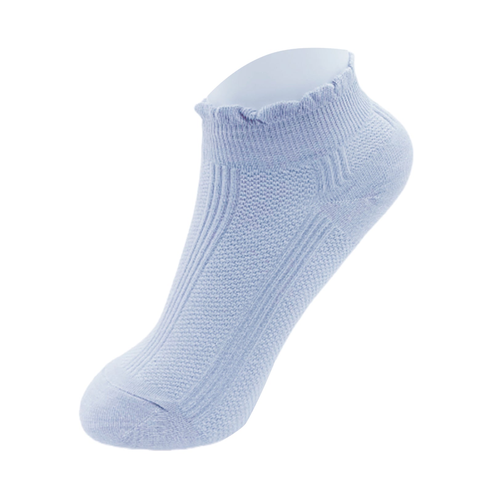 Solid Curly Trim Short Socks Casual Ankle Socks Women's Stockings