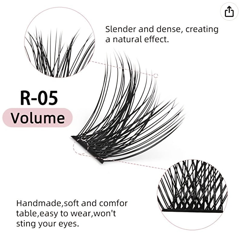 144 Pcs Cluster Eyelash Extension Kit D Curl Volume Wispy Lashes