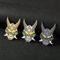 3pcs Cartoon Mask Brooches For Girls Enamel Brooch Fluorescent Metal Badge