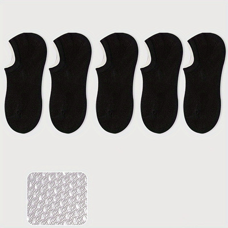 7 Pairs Women's Solid Ankle Socks Breathable & Lightweight Stockings