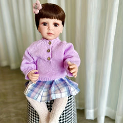 Silicone Realistic Baby Doll Girl Toy DIY Dressing Hair Styling