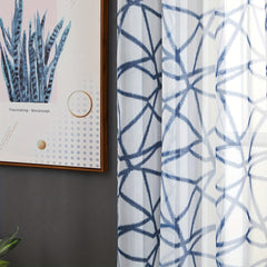 Crack Printed Sheer Curtain for Living Room and Bedroom