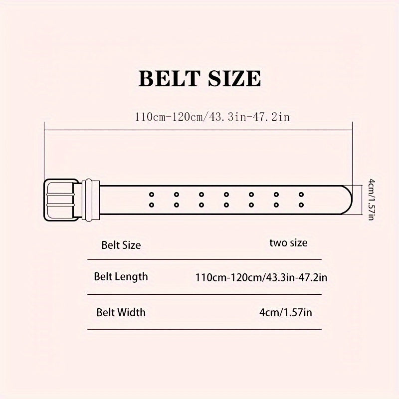 Men's Casual Pants Belt with Hollow Pin Buckle